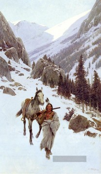  henry werke - durch den Pass Winter West Indian Ureinwohner Amerikas Henry Farny